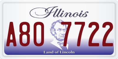 IL license plate A807722
