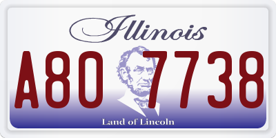 IL license plate A807738