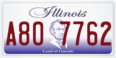 IL license plate A807762