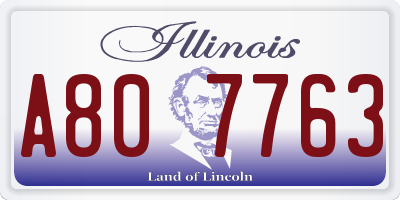 IL license plate A807763