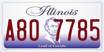 IL license plate A807785
