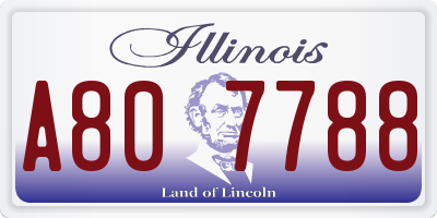 IL license plate A807788