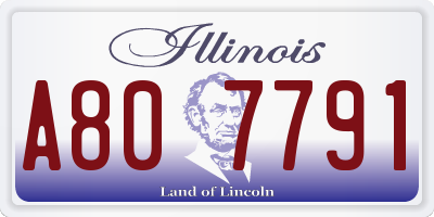 IL license plate A807791