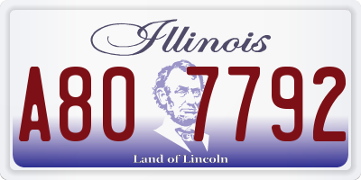 IL license plate A807792