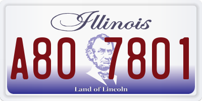 IL license plate A807801