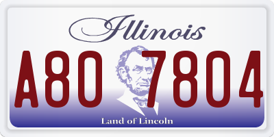 IL license plate A807804