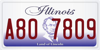 IL license plate A807809