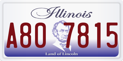 IL license plate A807815