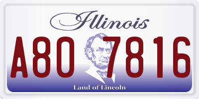 IL license plate A807816