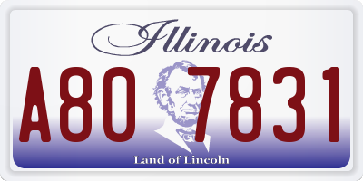 IL license plate A807831
