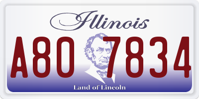 IL license plate A807834
