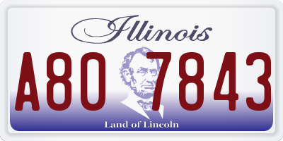 IL license plate A807843