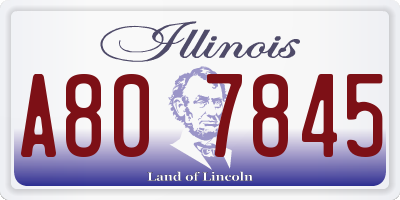 IL license plate A807845