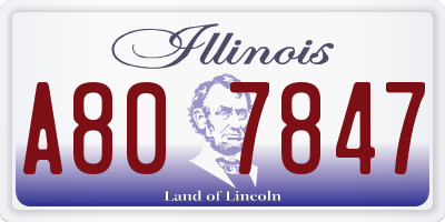IL license plate A807847