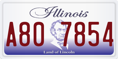 IL license plate A807854