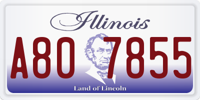 IL license plate A807855