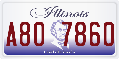 IL license plate A807860