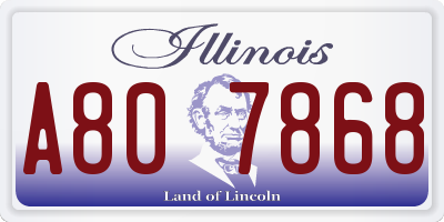 IL license plate A807868