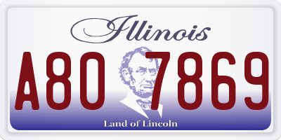 IL license plate A807869