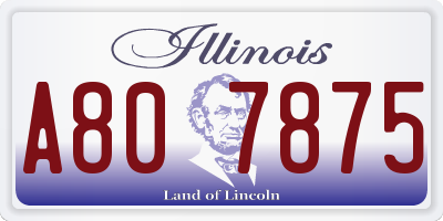 IL license plate A807875