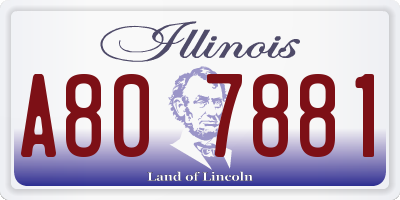 IL license plate A807881