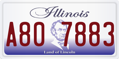 IL license plate A807883