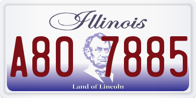 IL license plate A807885