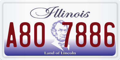 IL license plate A807886