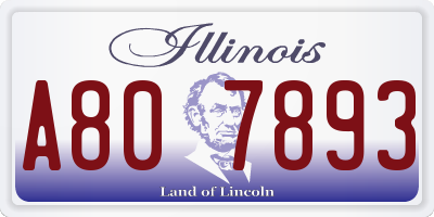IL license plate A807893