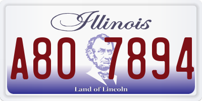 IL license plate A807894