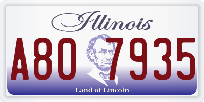 IL license plate A807935