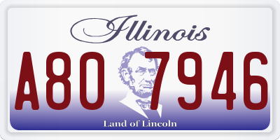 IL license plate A807946