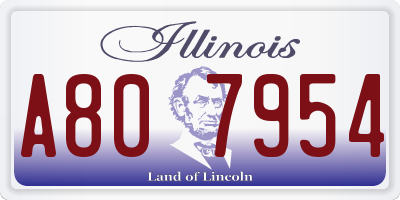 IL license plate A807954
