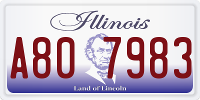 IL license plate A807983