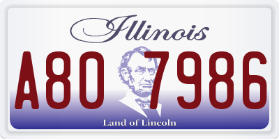 IL license plate A807986