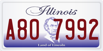 IL license plate A807992