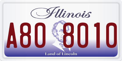IL license plate A808010