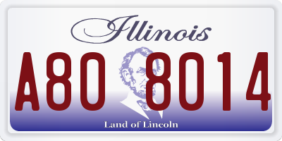 IL license plate A808014