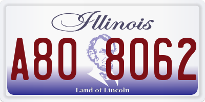 IL license plate A808062