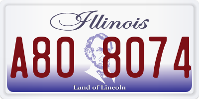 IL license plate A808074