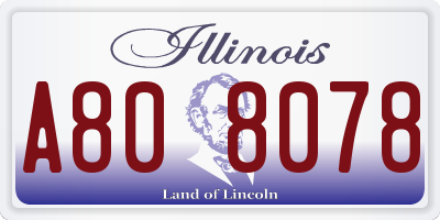 IL license plate A808078