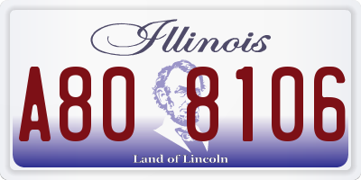 IL license plate A808106