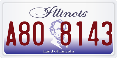 IL license plate A808143