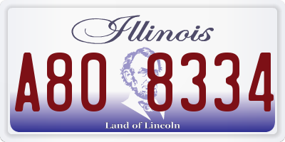 IL license plate A808334