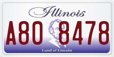 IL license plate A808478