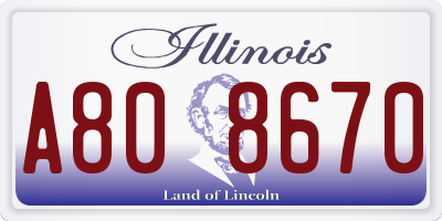 IL license plate A808670