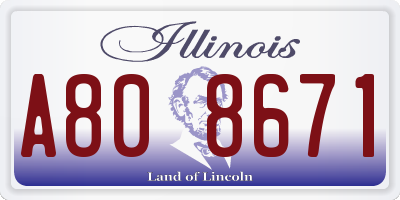 IL license plate A808671