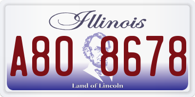 IL license plate A808678