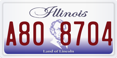 IL license plate A808704