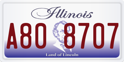 IL license plate A808707